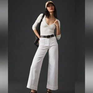 Anthropologie The Denim Colette Cropped Wide-Leg Jeans